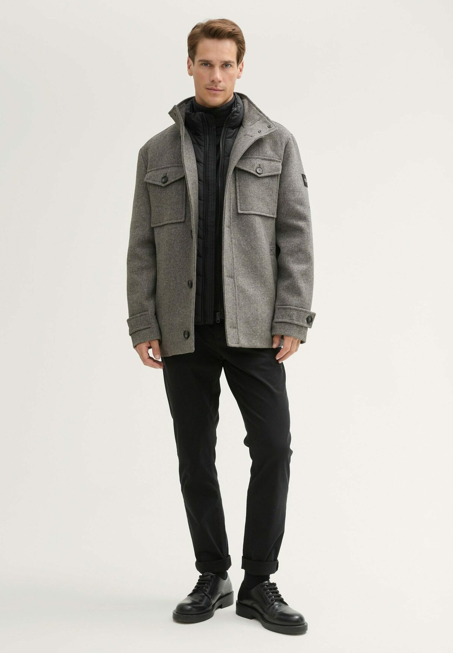 TOM TAILOR 2-IN-1 - Outdoor jacket - steel grey wool twill/grey