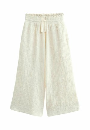 CRINKLE TEXTURE WIDE - REGULAR FIT - Pantalones - neutral