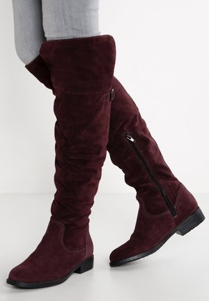 Overknee laarzen - bordeaux