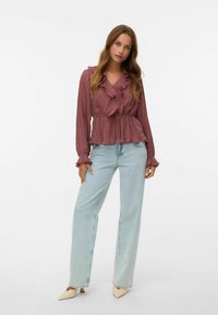 VMDORA FRILL PLEAT - Blus - rose brown