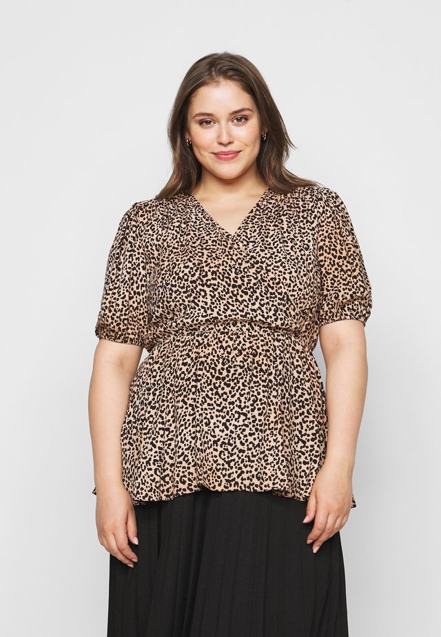 SAMMIE LEOPARD PUFF SLEEVE - Blouse - pink pattern