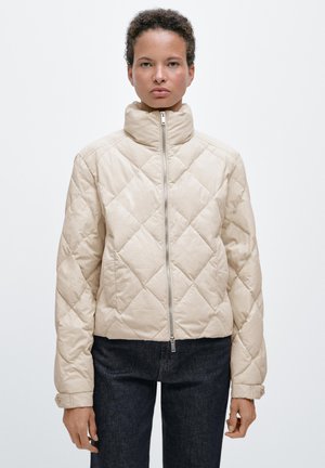 Massimo Dutti SHORT WATER-REPELLENT PUFFER - Dunjakker - beige