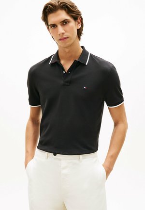 REGULAR FIT TIPPED - Polo - black