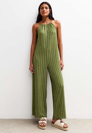 STITCHED STRIPE WIDE LEG - Jumpsuit - green pattern