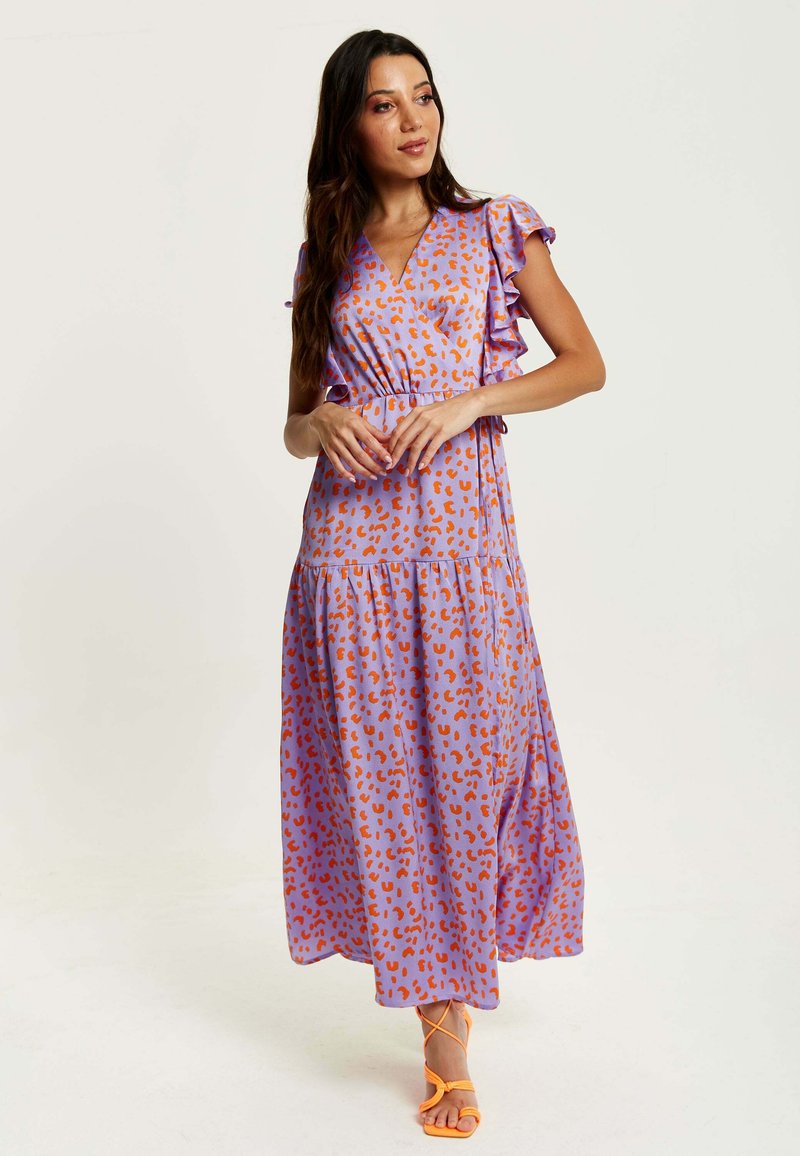Liquorish CHEETAH PRINT WRAP  - Maxi dress - purple