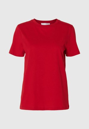 Selected Femme SLFMYESSENTIAL O-NECK - Basic T-shirt - equestrian red
