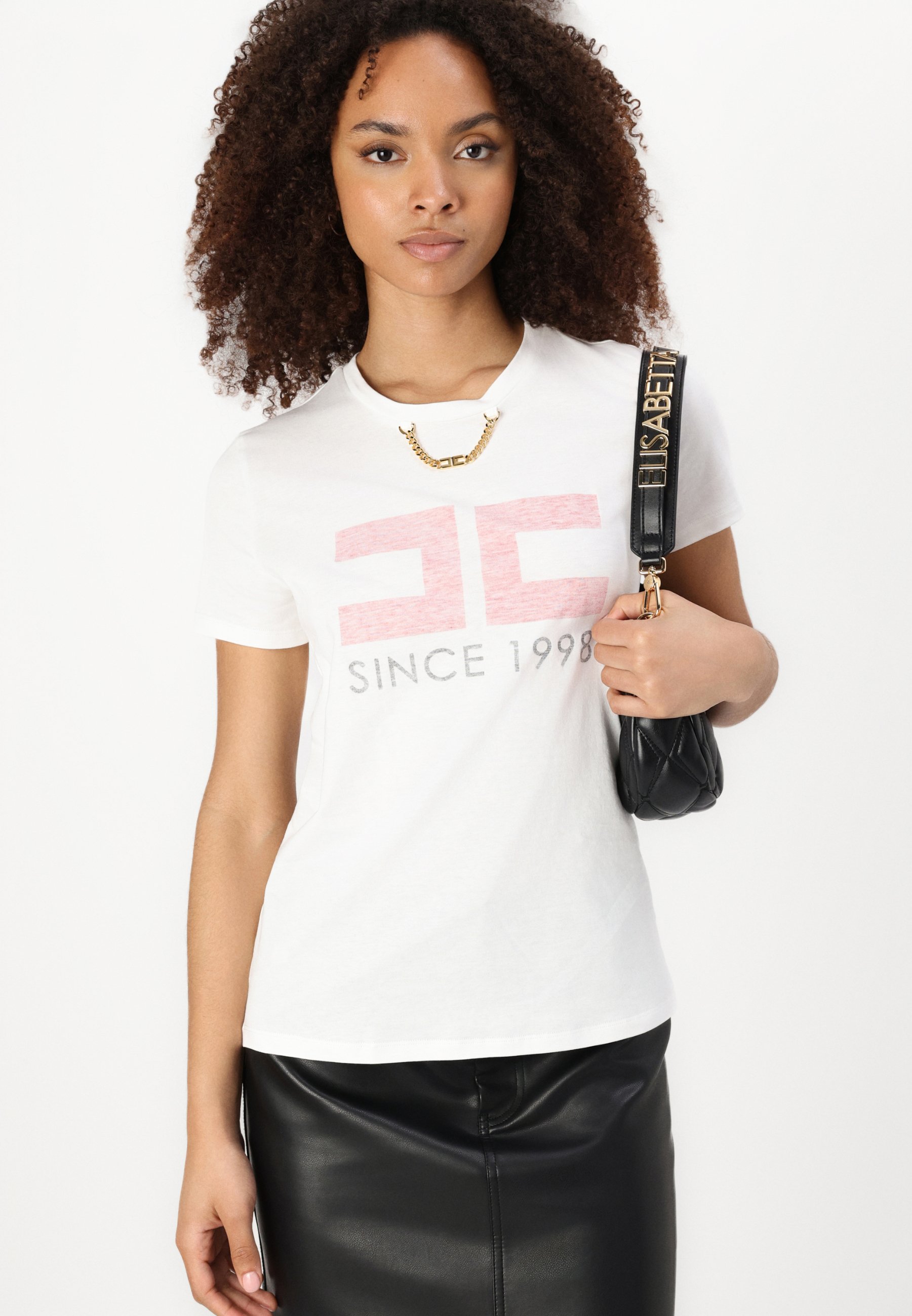 Elisabetta Franchi WOMEN - T-shirt con stampa - gesso/bianco