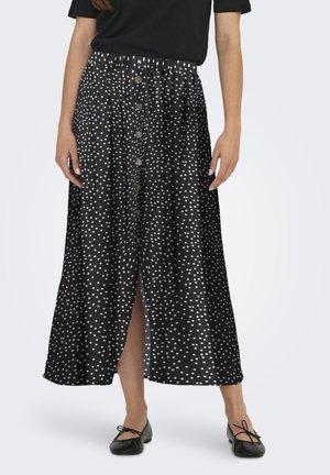 ONLY ONLNOVA LIFE VIS BUTTON SKIRT WVN - Falda acampanada - black
