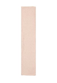 Sciarpa rosa chiaro con una texture a coste, caratterizzata da piccoli motivi a pois argentati lungo tutta la sua lunghezza.