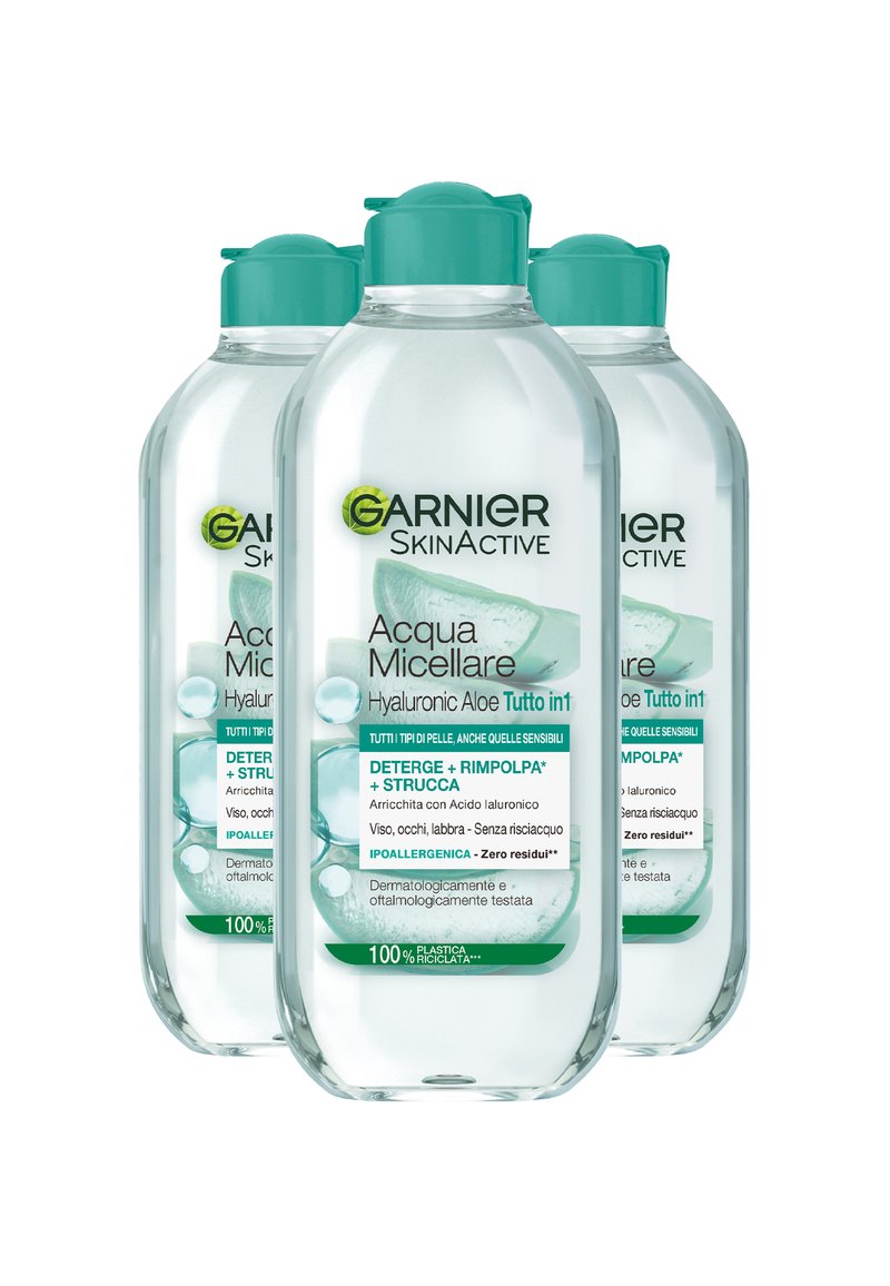 Garnier - SKINACTIVE ACQUA MICELLARE HYALURONIC ALOE, 400ML - 3 PACK - Struccante - trasparente, Ingrandire