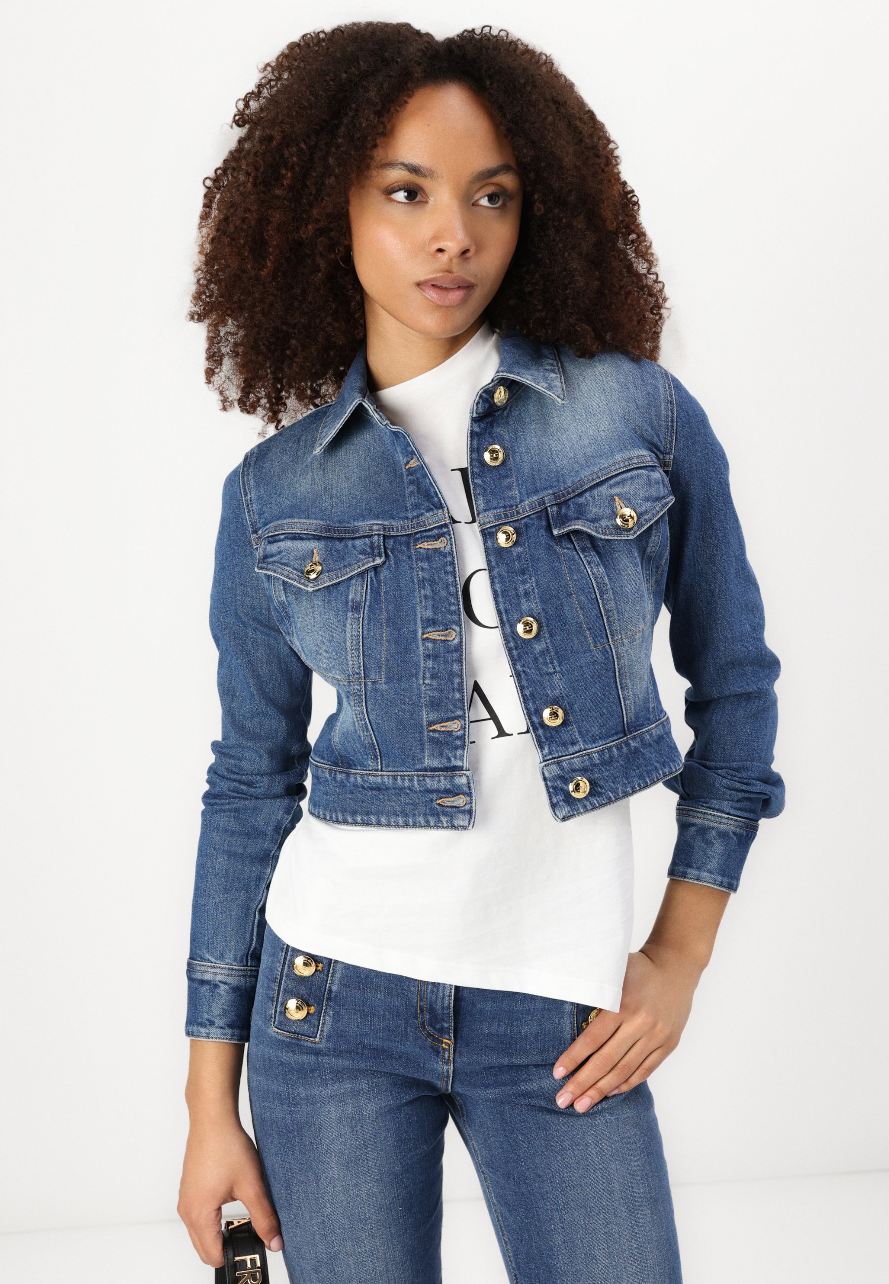 ジャケット ELISABETTA FRANCHI Women Jackets GIT5151 DN9 MARE BURRO BLUE Elisabetta Franchi - Denim jacket Denim - The Corner