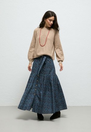 El Ganso, FALDA LIA BOTONES ESTAMPADO - Falda larga - marino