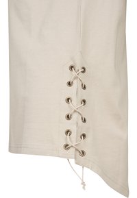 Urban Classics LACE UP LONG TEE - Tricou basic - sand