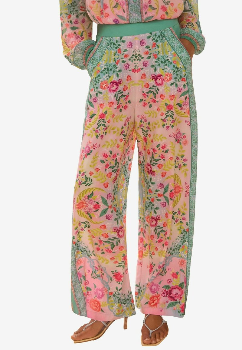 Love & Roses WIDE LEG PRINTED - Nohavice - pink