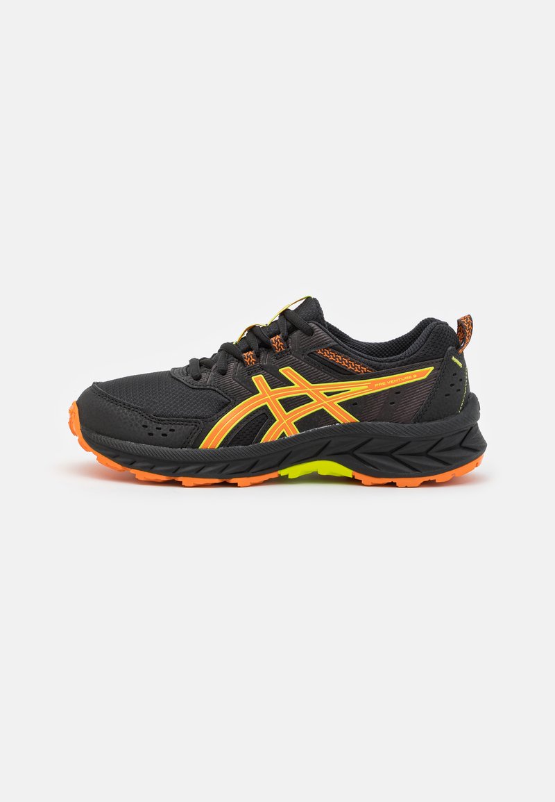 ASICS - PRE-VENTURE 9 UNISEX - Trail running shoes - black/bright orange, Enlarge