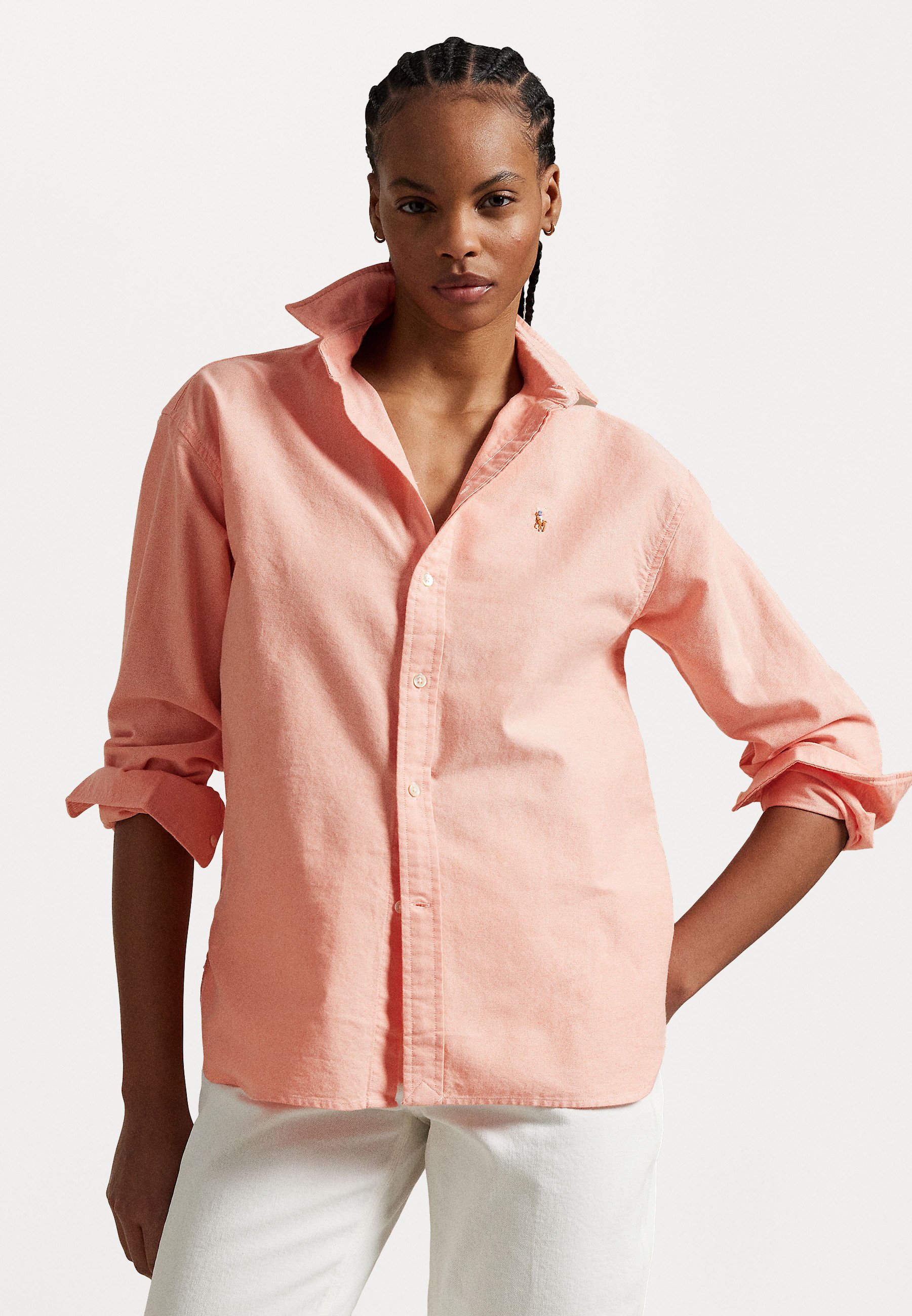 売れ筋商品|||ラルフローレン シャツ レディース トップス CLASSIC FIT LINEN SHIRT - Button-down blouse - carmel pink Polo Ralph Lauren CLASSIC FIT LINEN SHIRT - Button-down