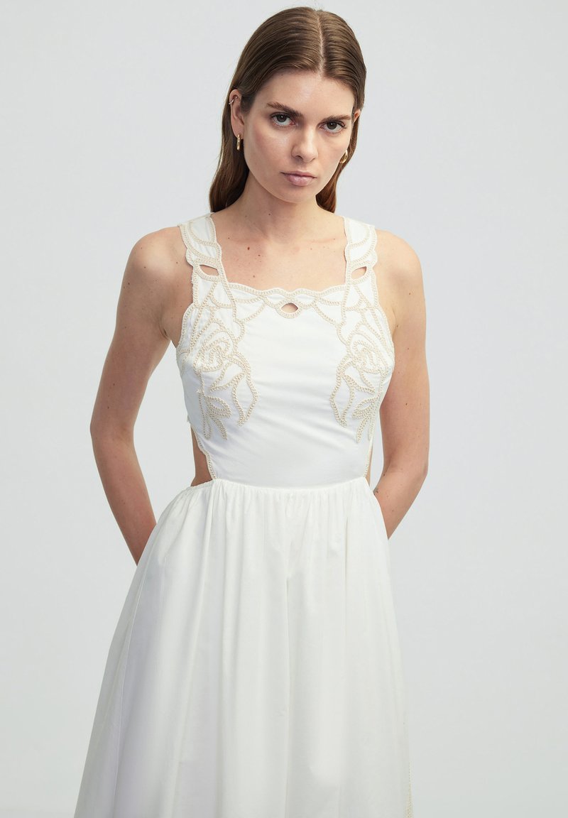 Ipekyol CONTRAST EMBROIDERED - Cocktail dress / Party dress - ecru/white -  Zalando