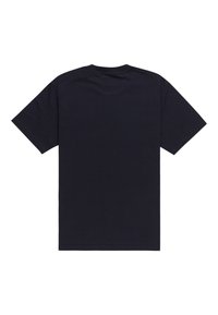 Mørkeblå bomulds T-shirt med rund halsudskæring og korte ærmer. Glat tekstur med en ensfarvet ryg og ingen synlige logoer eller mønstre.