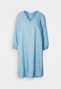 marco polo linen dress Loose linen dress with waist tie - orange | Mini dresses