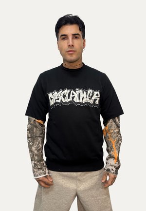 DOUBLE-LAYER - T-shirt con stampa - nero