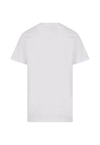 Witte katoenen T-shirt met een klassieke ronde hals, korte mouwen en een gladde textuur. Geen grafische afbeeldingen of zichtbare naden op de achterkant.
