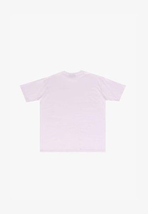 Weißes Baumwoll-T-Shirt mit kurzen Ärmeln, rundem Halsausschnitt und plainem Rücken. Glatte Textur und minimalistisches Design ohne sichtbare Logos oder Muster.