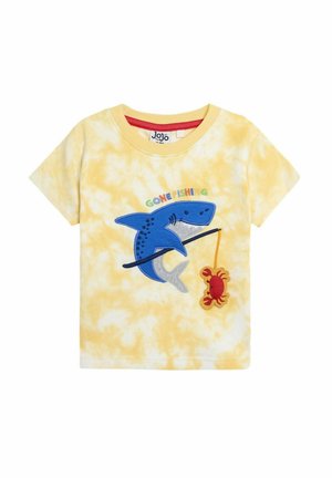 REGULAR FIT - INTERACTIVE APPLIQUÉ - Apdrukāts T-krekls - yellow shark