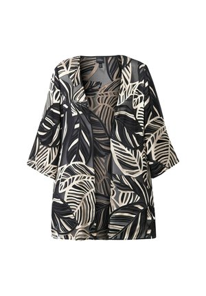 Ulla Popken LEAF 3/4 SLEEVE  - Lehká bunda - black