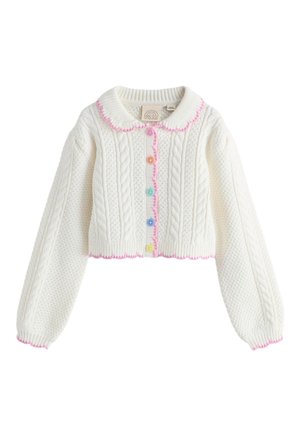 Little Bird REGULAR FIT - SCALLOP COLLAR - Cardigan - cream and pink