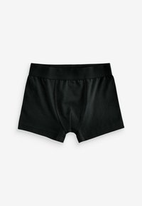 Svarta bomullsboxershorts med en figurnära design, elastiskt midjeband och inga synliga mönster eller detaljer. Slät textur; kort benlängd.