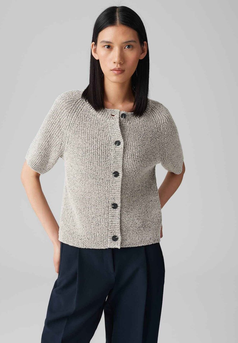 OPUS - SLIM FIT MOULINE - Strickjacke - coal blue, Vergrößern