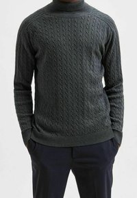 Selected Homme Svetr - mottled dark grey