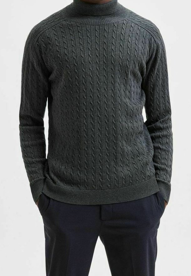 Selected Homme Svetr - mottled dark grey