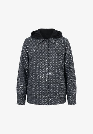 MIAMODA, SEQUINED DENIM LOOK JACKET - Giacca leggera - black