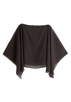 Next, REGULAR FIT - SHEER LAYER CAPE SLEEVE TOP  . - Bluse - chocolate brown