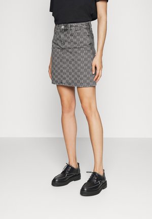 MONOGRAM SKIRT - Mini skirt - light grey denim