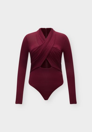 Bardot, ALIYAH WRAP BODYSUIT - Μπλούζα με μακριά μανίκια - burgundy