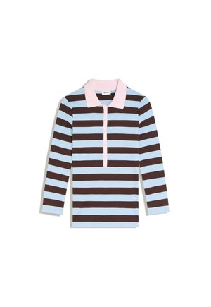 Bershka, FITTED SHORT-SLEEVE STRIPED POLO SHIRT. - Polo - dark brown