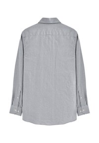 Långärmad skjorta i svartvitt rutmönster, med krage, knappslå vid ärmslut och rak nederkant. Tyg av bomullsblandning.