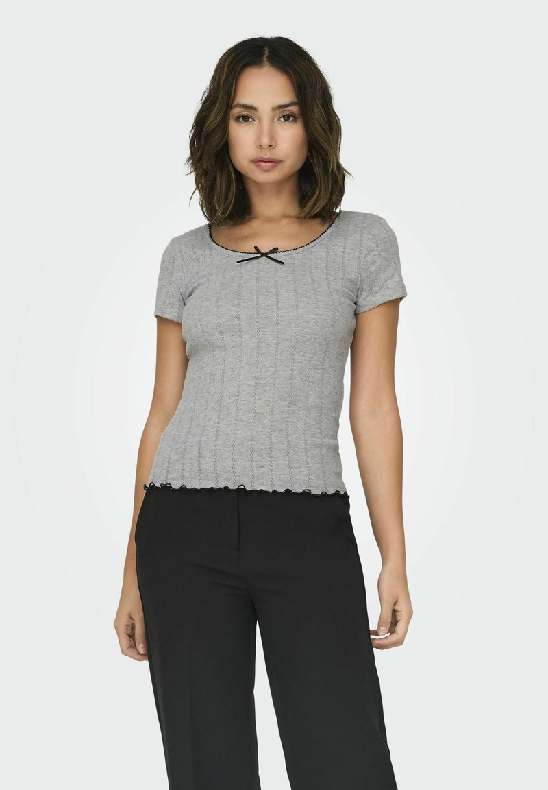 ONLY ONLTENNA DETAIL - T-shirt basic - light grey melange