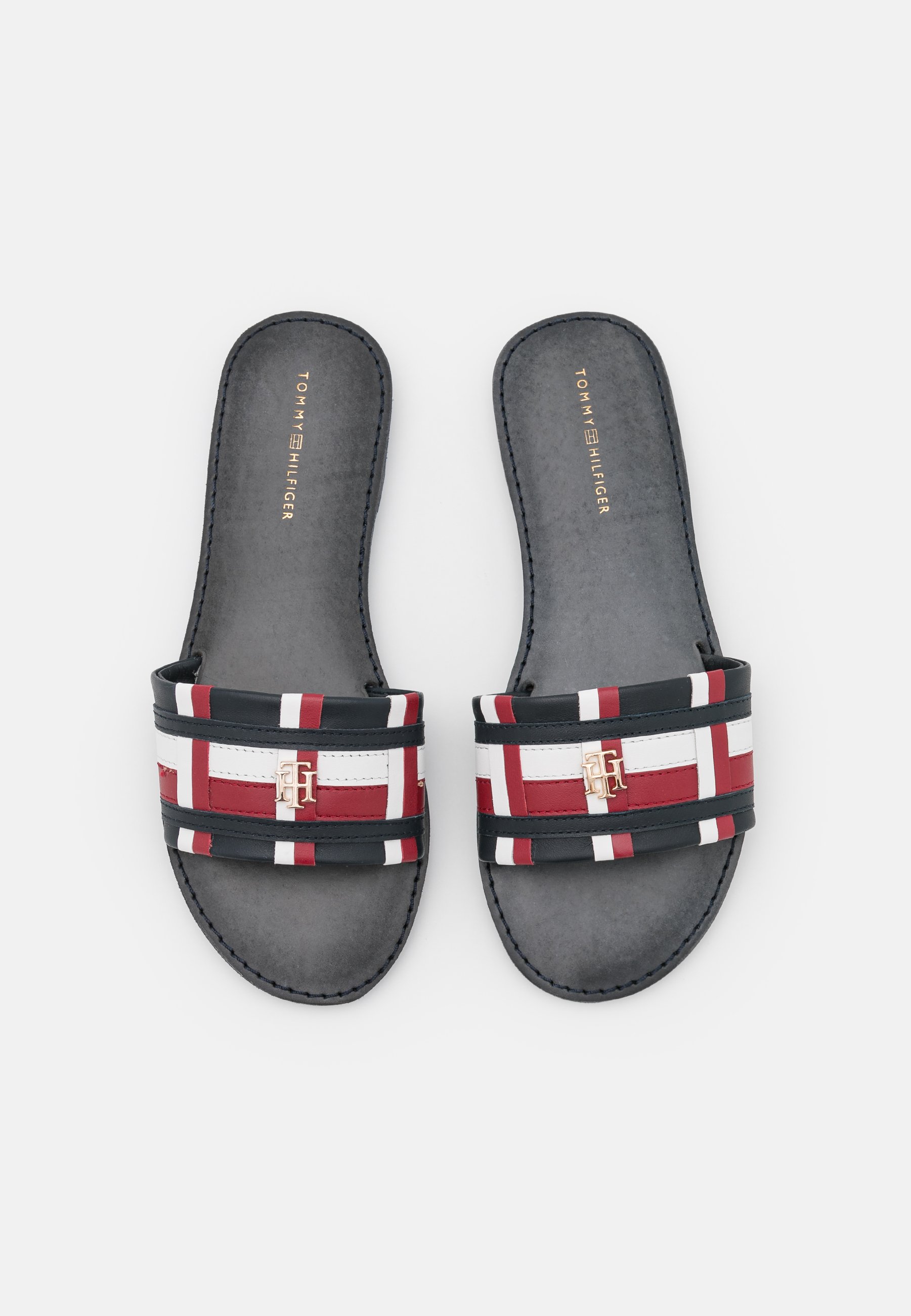 Tommy Hilfiger CORPORATE FLAT MULE - Sandalias planas - desert sky/azul  marino - Zalando.es