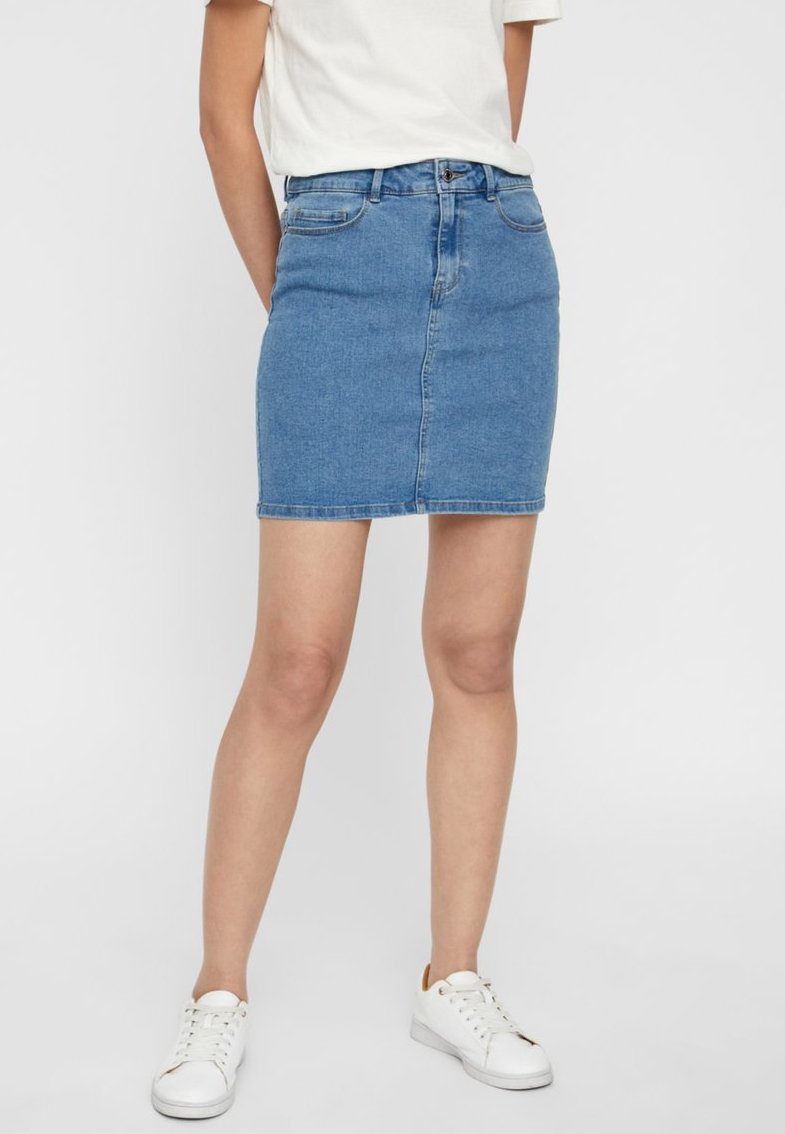 Moda VMHOT SKIRT - Jeansnederdel/ cowboy nederdele - light blue - Zalando.dk