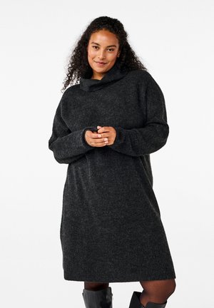 FLASH MIT ROLLKRAGEN - Kampsunkleit - dark grey melange