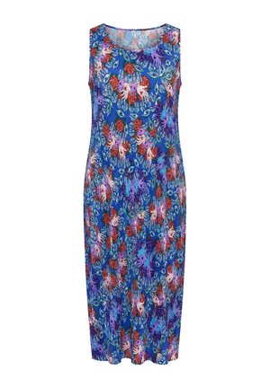 Angel of Style, PLISSEEKLEID, ÄRMELLOSE A-LINIE, MAXILÄNGE, ROSENMUSTER - Hverdagskjole - blue