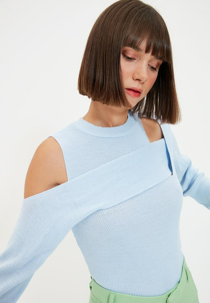 Damen Strickjacken | Trendyol Strickpullover blue/blau - XB36844 Damen Strickjacken | Trendyol Strickpullover blue/blau - XB36844