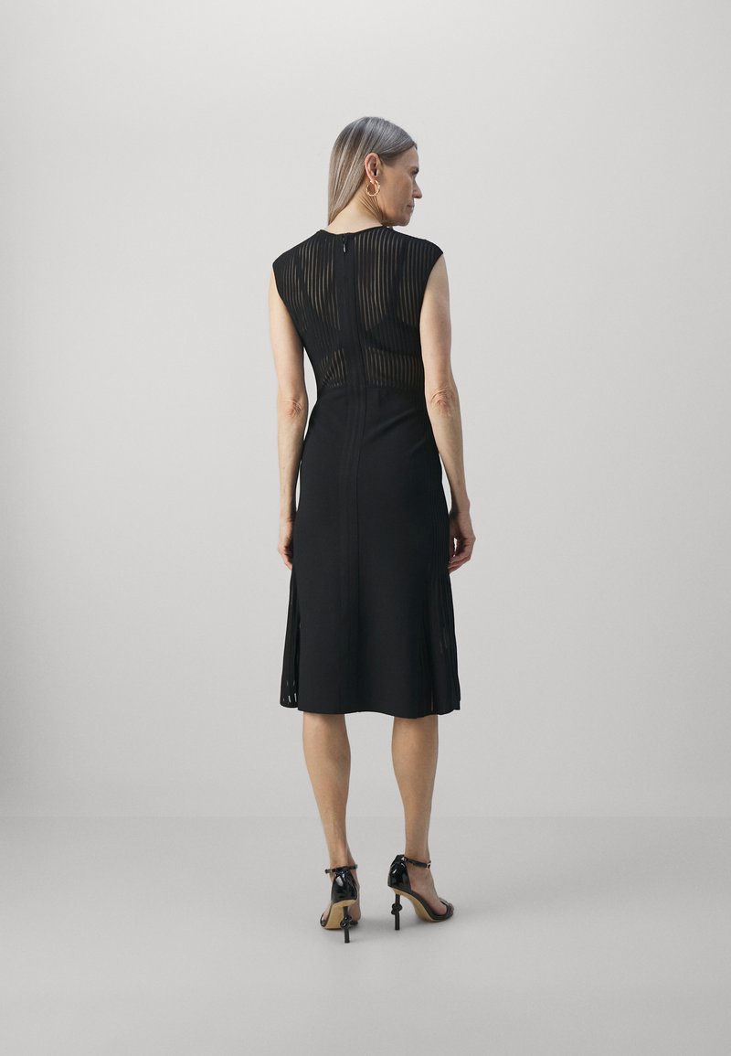 Herv Lger SHEER FLUTED FLARE MIDI DRESS - Jumper dress - black/black -  Zalando.co.uk