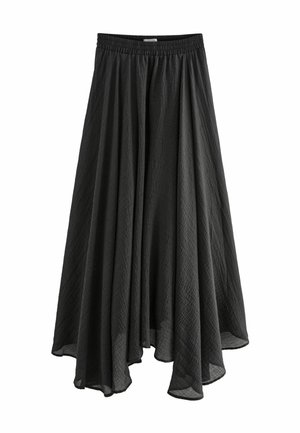 PREMIUM ASYMMETRIC TEXTURED REGULAR FIT - Maxi szoknya - black