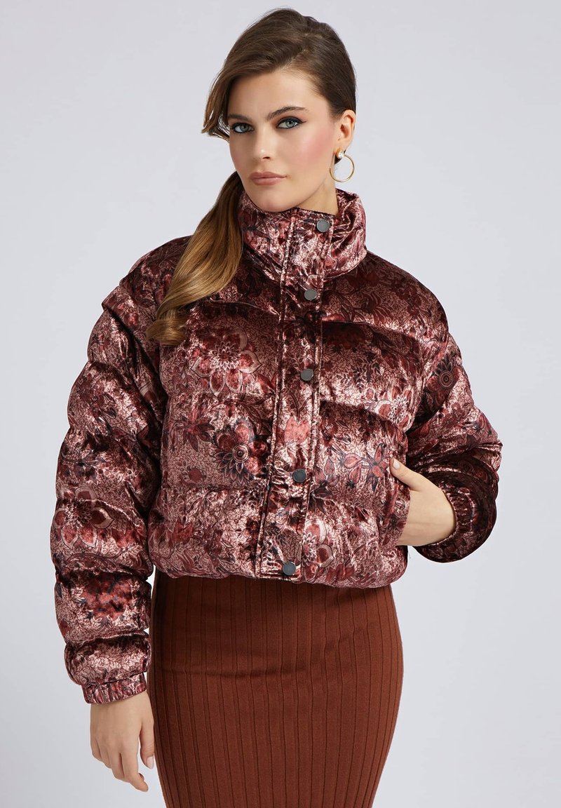 Guess CROPPED ALLOVERPRINT Winter jacket violett/purple Zalando.de