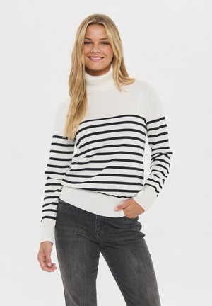 MILA ROLLNECK - Trui - ice black stripe
