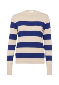 Svetrík - blue feather gray mel stripe